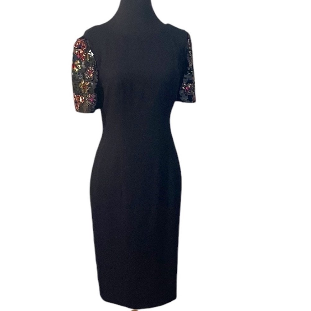 Nah Nah Vintage black dress with sequins Sleeves, Size‎ 6P - Picture 4 of 12
